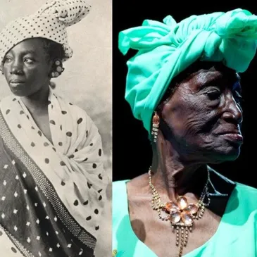 Bi Kidude, famous Zanzibari singer and cultural icon, performing on stage.